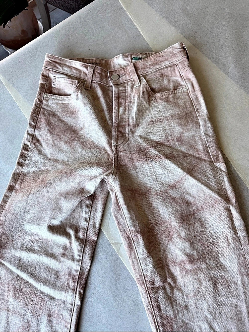 AG Adriano Goldschmied Alexis Crop High-Rise Vintage Straight Jeans Pink